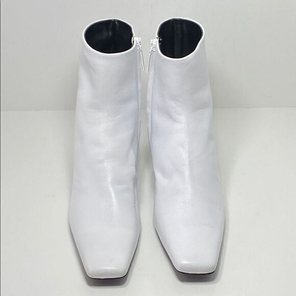 Balenciaga White Typo BB Heel Leather Ankle Boots size 39 - Picture 4 of 15